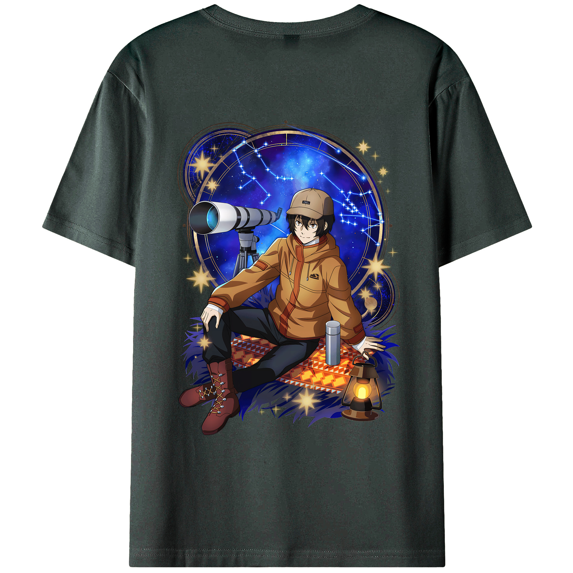 （画像用） 文豪ストレイドッグス Bungo Stray Dogs 綿100％ メンズ半袖Tシャツ（バックプリント） 通気性